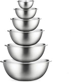 FineDine Mixing Bowls - Set of 6 Steel Mixing Bowls