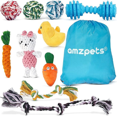 AMZpets Dog Toys for Large Dogs - Set of 10