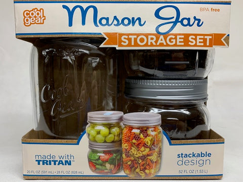 Cool Gear 3-Pack Mason Jar Storage Set