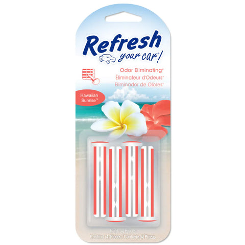 Refresh  4-Piece Hawaiian Sunrise Odor Elimination Car Air Freshener