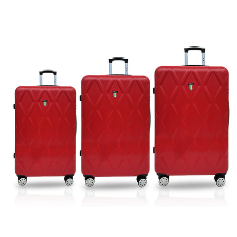 Tucci Alveare 3pc Red Finish Luggage Set
