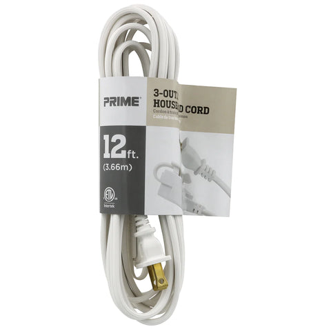 Prime 12ft. 3-Outlet Household Cord