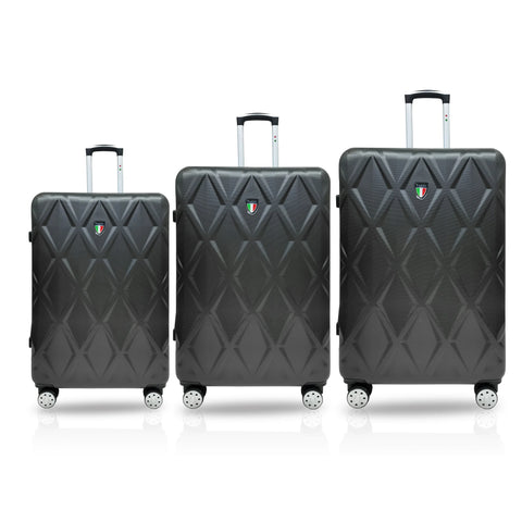 Tucci Alveare Gray Finish 3pc Luggage Set