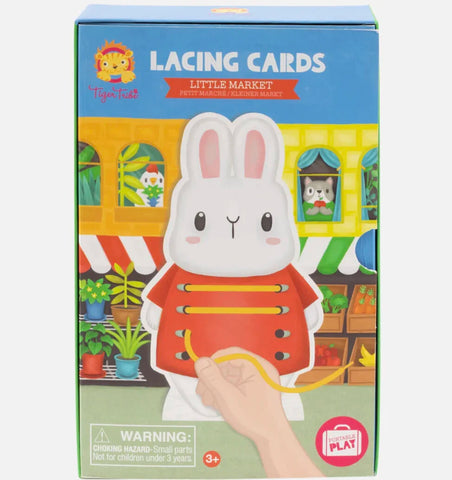 Tiger Tribe Portable Play Little Market Lacing Cards
