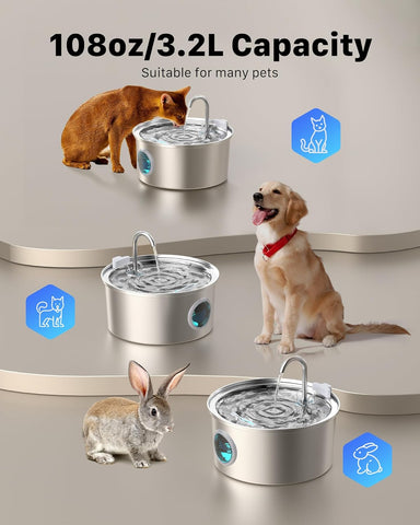 FOFNON Pet Water Fountain 3.2L