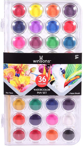 Winsons 36 Colour Watercolour Set
