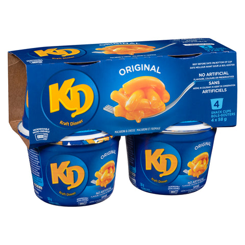 Original Macaroni and Cheese Microwavable Kraft Dinner 4 Pack