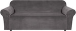 H. Versailtex Your Home Artist Grey 72"x90" Thick Velvet Stretch Sofa Cover