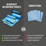 OlimpiaFit Quick Dry Towel - 3 Size Pack of Lightweight Microfiber Travel Towels w/Bag