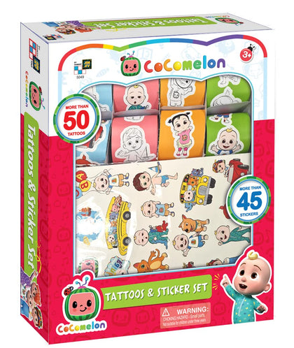 Cocomelon Tattoos & Stickers Set