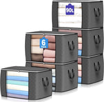 6-Pack 90L Foldable Storage Bins