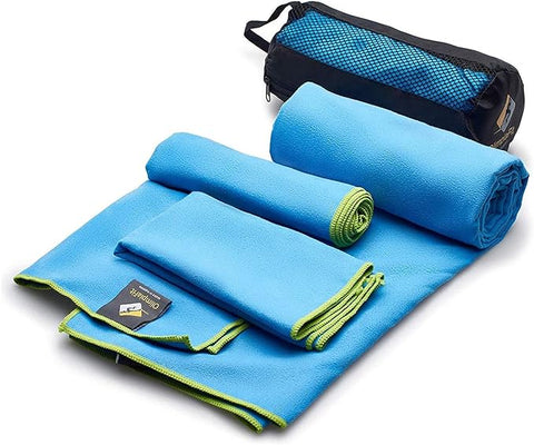 OlimpiaFit Quick Dry Towel - 3 Size Pack of Lightweight Microfiber Travel Towels w/Bag