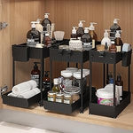 Sevenblue 3 Pack Under Sink Storage Organizer, 2-Tier Sliding Organizer