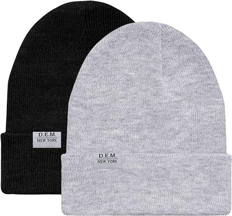 D.E.M. New York Unisex Beanie Hats - 2 Pack