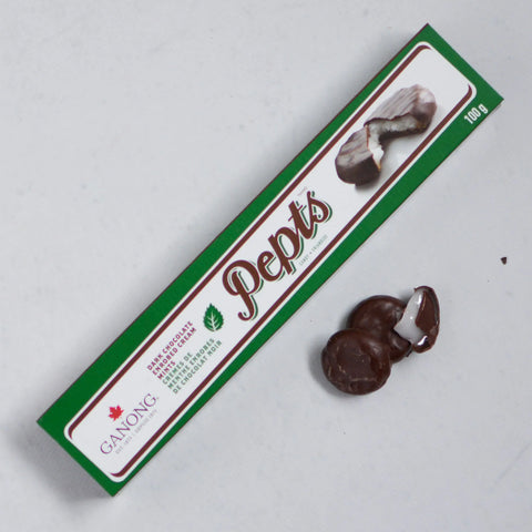 Ganong Pepts 100 g Enrobed Cream Mints Dark Chocolate