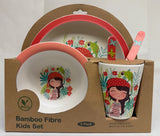 5-Pack eco Bamboo Fibre Kids Dinnerware Set