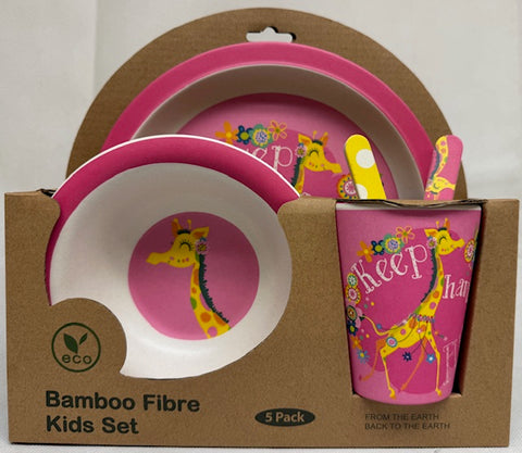 5-Pack eco Bamboo Fibre Kids Dinnerware Set