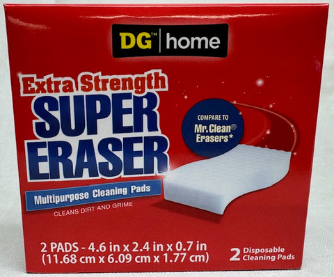 DG Home 2-Pack 4.6" x 2.4" x 0.7" Extra Strength Super Eraser Multipurpose Cleaning Pads