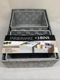 Farberware 3-Piece Wooven Basket Set