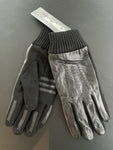 Ganka Mens Leather Backed Gloves With Knit Wrist (Black)