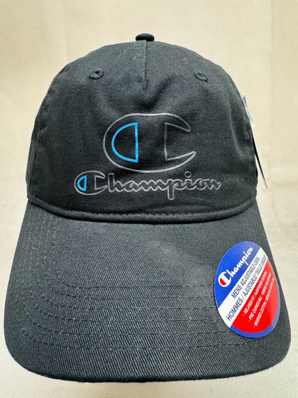 Champion OSFA Adjustable Linear Black/Blue Adult Cap