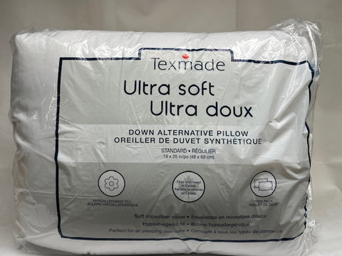 Texmade Standard Twin Pack 19"x25" Ultra Soft Down Alternative Pillow