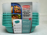8Pc Rubbermaid TakeAlongs Meal Prep  3 Compartment Divided Rectangles With Lids