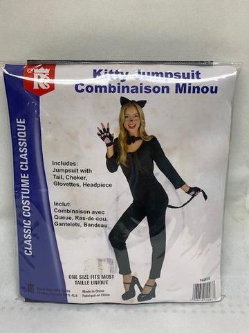 Adult Women's Classic Kitty Jumpsuit Costume
