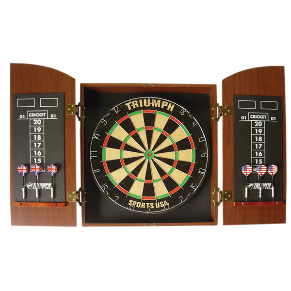 Bristle Dart Board Tournament Use　ブリッスル Triumph Sports USA Wellington Bristle Dartboard Cabinet Set