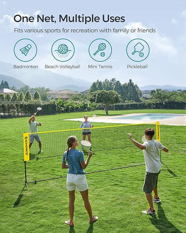 SONGMICS 16.5ft Portable Badminton Net