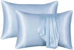 Soft and Cozy 2-Piece Queen Satin Pillowcase: Powder Blue