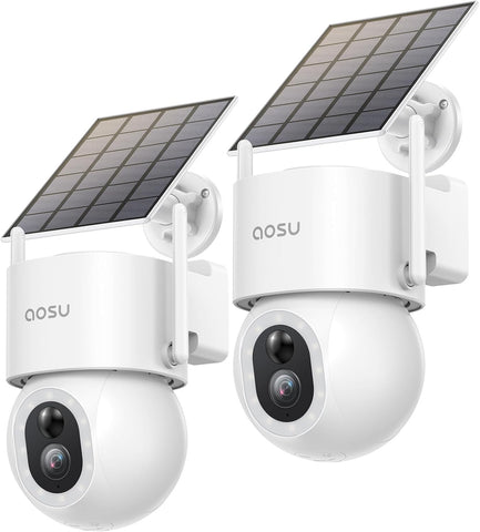 aosu Solar-Powered Wireless Security Camera & Spotlight