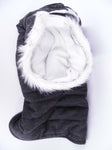 Boots and Barkley Gray Tweed  Dog Puffer Vest Cinched Waist With Fur Trimmed Hood