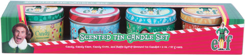 4-Piece Elf Scented Tin Candle Set