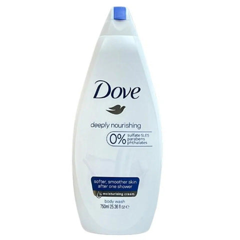 750 ml Dove Deeply Nourishing Softer and Smoother Skin Body Wash