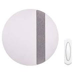 White Finish Wireless Doorbell With Gray Fabric