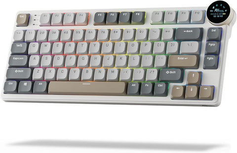 RK ROYAL KLUDGE N80 75% Low-Profile Mechanical Keyboard With Smart Display/Knob