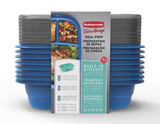 8Pc Rubbermaid TakeAlongs Meal Prep  3 Compartment Divided Rectangles With Lids