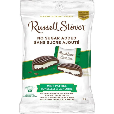 Russell Stover 85g Sugar-Free Dark Chocolate Mint Patties