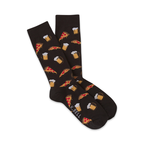 K. Bell Men's Pizza And Beer Crew Socks