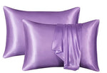 Soft and Cozy 2-Piece Queen Satin Pillowcase: Purple