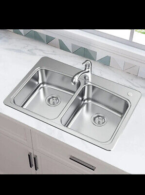 33" Double Bowl All-In-One Kitchen Sink