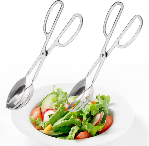 Jucoan 2-Pack 10" Stainless Steel  Salad Tongs