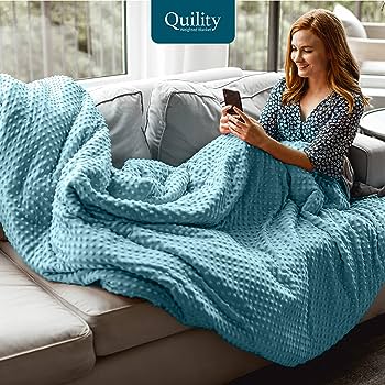 Quility 15lbs 60"x 80" 100% Cotton Weighted Blankets