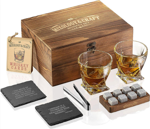 Mixology and Craft Whiskey Stones 14-Piece Gift Set