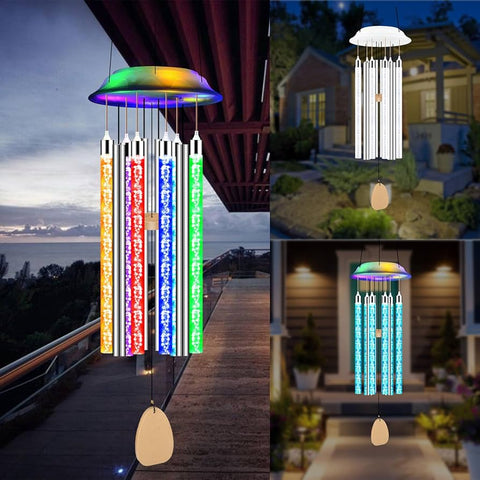 Fohl Colour Changing Solar Tubes Wind Chimes