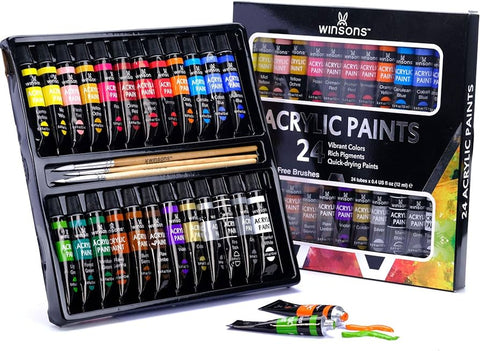 Winsons 24 Vibrant Colours Acrylic Paints