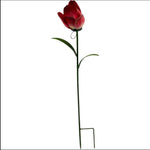 MOONRAYS Red Tulip Solar Garden Stake Light - Metal, 36"