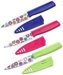 Paring Knife with Sheath - Assorted Colors, 3.75"