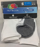 Fruit of the Loom Mens 6 Pair Cool Zone Odour Control Crew Socks